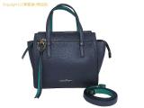 LZLZ13863 : 【Salvatore Ferragamo/サルヴァトーレ・フェラガモ】フリンジ付き ガンチーニ トートバッグ ブラックxグリーン レセット 瀬戸質店【中古A】の詳細はこちらから
