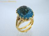 L17827 : K18YG ブルートパーズ 17.81ct ダイヤ 0.24ct リング #13 レセット 瀬戸質店【中古B】の詳細はこちらから
