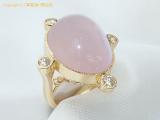 L17897 : K18YG ローズクォーツ ダイヤ 約 0.84ct リング #11 レセット 瀬戸質店【中古B】【IP】の詳細はこちらから