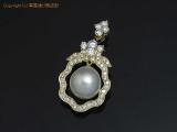 SK128 : 【Queen Jewelry/クイーンジュエリー】750YG パール ダイヤ デザインペンダントトップ レセット 瀬戸質店【中古B】の詳細はこちらから