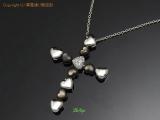 LZNG4206 : K18WG シェル ダイヤ 約0.16ct ハート クロス ネックレス 約45cm 【中古】の詳細はこちらから