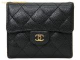 SA532582 : シャネル CHANEL キャビアスキン マトラッセ 三つ折り財布 コンパクトウォレット AP0231 ブラック ゴールド金具の詳細はこちらから