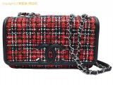 SA532797 : シャネル CHANEL ツイード/レザー CCフィリグリー マトラッセ シングルフラップ Wチェーンショルダーバッグ A93341 レッド/ブラックの詳細はこちらから