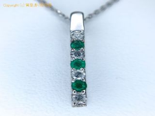 K18 18金 ホワイトゴールド エメラルド ダイヤモンド ネックレス NC 45cm 【 TM2004086 】の基本紹介画像