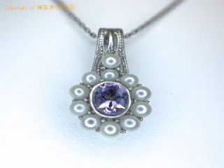 K18 K14 ホワイトゴールド アメシスト ベビーパール ネックレス NC 40cm 【 TM2004087 】の基本紹介画像