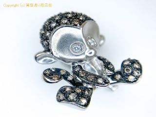 K18 18金 ホワイトゴールド ダイヤ 猿モチーフ D0.43ct ペンダントブローチ 2WAY 【 TM2004118 】の基本紹介画像
