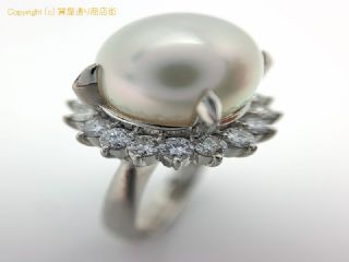 PT900 プラチナ 南洋パール ダイヤ リング 12.0mm 指輪 12号 【 TM2004139 】の基本紹介画像