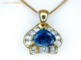 K20 K18 20金 18金イエローゴールド ブルーサファイア ネックレス BS1.63ct D0.70ct ソーティング付 【 TM2004145 】の基本紹介画像