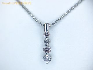 K18WG 18金ホワイトゴールド ピンクダイヤ ネックレス PD0.20 ミニカード付 【 TM2004146 】の基本紹介画像