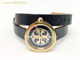 TORY BURCH トリーバーチ 黒 レザー 二重巻 腕時計 クオーツ 【 TM2004158 】の基本紹介画像