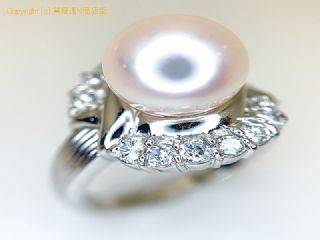 PT900 プラチナ アコヤパール ダイヤ リング 8.8mm 指輪 10号 【 TM2004169 】の基本紹介画像