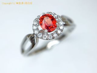 K18 18金ホワイトゴールド オレンジサファイア ダイヤ リング S0.38 指輪 11号 【 TM2004178 】の基本紹介画像