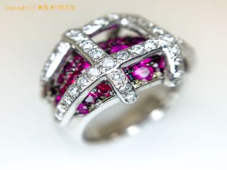 K18WG 18金ホワイトゴールド ルビー ダイヤ グリッド リング 指輪 R2.60ct 12号 【 TM2004140 】の基本紹介画像