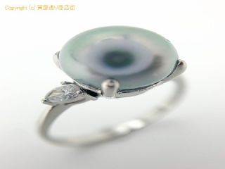 PT900 プラチナ アコヤ グレーパール ダイヤ リング 9.5mm 指輪 12号 【 TM2004188 】の基本紹介画像