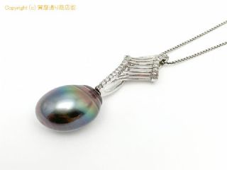 K18WG(TOP) K14WG(NC) 18金14金ホワイトゴールド 黒蝶 タヒチパール ネックレス 45cm 【 TM2005057 】の基本紹介画像