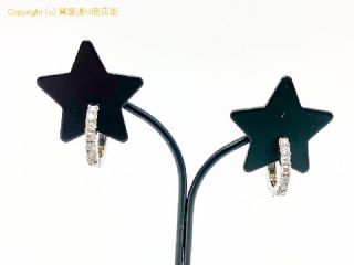 K18WG 18金ホワイトゴールド ダイヤモンド 輪っか状 フープ ピアス D0.25/0.25ct 【 TM2005083 】の基本紹介画像