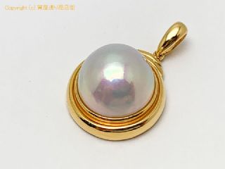 田崎真珠 TASAKI 田崎 K18 18金イエローゴールド マベパール 真珠 ペンダント 15.5mm 【 TM2005126 】の基本紹介画像