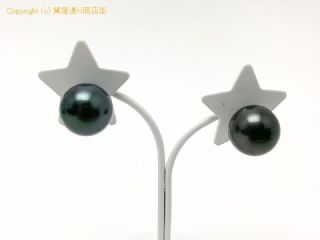 K14WG 14金ホワイトゴールド タヒチパール 黒蝶 真珠 ピアス 【 TM2005150 】の基本紹介画像