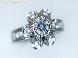 18kt 18金ホワイトゴールド ダイヤモンド 花モチーフ フラワー リング 指輪 12号 ブランド刻印 質屋通り商店街 78 St 18kt 18金ホワイトゴールド ダイヤモンド 花モチーフ フラワー リング 指輪 12号 ブランド刻印 質屋通り商店街 78 St