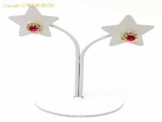 K18 18金イエローゴールド ルビー ダイヤ ピアス ルビー0.23/0.23ct 【 TM2006053 】の基本紹介画像