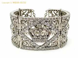 Justin Davis ジャスティンデイビス SV925 シルバー 透明石入 ブレスレット バングル 【 TM2006060 】の基本紹介画像