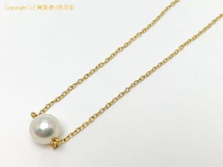ミキモト MIKIMOTO ミキモト K18YG 18金イエローゴールド アコヤパール ネックレス 7.6mm 2.2g 【 TM2006172 】の基本紹介画像