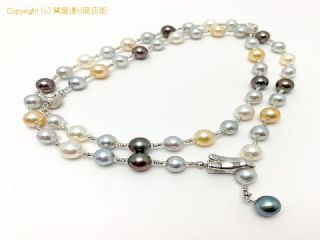 SV シルバー マルチパール ナチュラルカラー ロングネックレス ブレスレット セット 鑑別書付 【 TM2006171 】の基本紹介画像