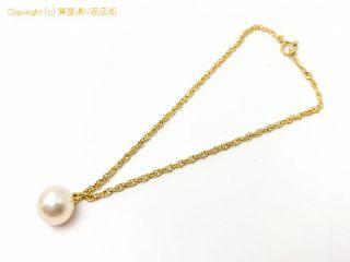 ミキモト MIKIMOTO ミキモト K18YG 18金イエローゴールド アコヤパール ブレスレット 7.6mm 2.0g 【 TM2006232 】の基本紹介画像