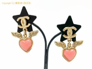 シャネル CHANEL シャネル ラインストーン ココマーク ハート ウィング 09C ピアス 【 TM2007075 】の基本紹介画像