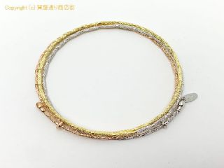 K18 18金スリーカラー ワイヤー ブレスレット バングル 5.0g 【 TM2007117 】の基本紹介画像