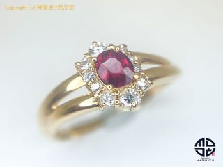 K18 18金 ルビー ダイヤモンド リング ルビー0.36ct 指輪 10号 【 TM2007207 】の基本紹介画像