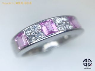 K18 18金ホワイトゴールド ピンクサファイア ダイヤモンド リング サファイア0.78ct 指輪 11号 【 2007208 】の基本紹介画像