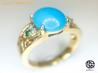 K18 18金イエローゴールド トルコ石 リング 指輪 13号 【 TM1907060 】の基本紹介画像