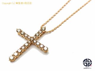 K18 18金ピンクゴールド ダイヤモンド クロス ネックレス D1.00ct 45cm 【 TM2007232 】の基本紹介画像