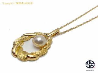 ミキモト MIKIMOTO ミキモト K18YG 18金イエローゴールド アコヤパール ネックレス 7.3mm 6.2g 【 TM2008032 】の基本紹介画像