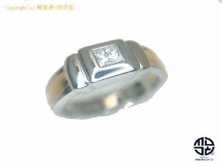 K18 PT850 18金 プラチナ コンビ ダイヤモンド 角ダイヤ リング D0.25ct 指輪 13号 【 TM2008034 】の基本紹介画像
