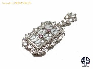 K-dion ケーディオン PT900 プラチナ ピンクダイヤモンド ペンダントトップ D1.20ct / 0.89ct PD0.019ct 証明書付き 【 TM2008033 】の基本紹介画像