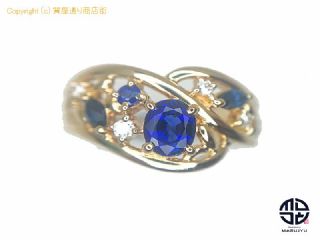 田崎真珠 TASAKI 田崎 K18 18金イエローゴールド ブルーサファイア ダイヤモンド リング 指輪 BS0.52ct D0.05ct 10号 【 TM2008163 】の基本紹介画像