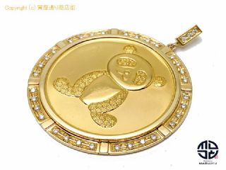 K24 K18 24金 18金イエローゴールド さくらパンダ金貨 コイン ダイヤモンド ペンダント チャーム 27.6g 【 TM2008167 】の基本紹介画像