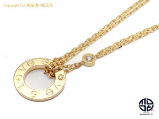 カルティエ CARTIER カルティエ 750 YG 18金イエローゴールド ラブサークル ダイヤ ネックレス ダブルチェーン LOVE 【 TM2009179 】の基本紹介画像