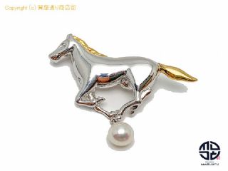 ミキモト MIKIMOTO ミキモト SV シルバー アコヤパール ペガサス ブローチ 【 2010004 】の基本紹介画像