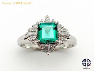 クレサンベール CV 京セラ PT900 プラチナ900 合成エメラルド リング 指輪 14号 【 TM2010048 】の基本紹介画像