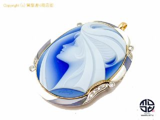 ERWIN PAULY エルヴィンポーリー K18 PT900 18金 プラチナ コンビ カメオ メノウ ペンダント ブローチ 【 TM2010182 】の基本紹介画像