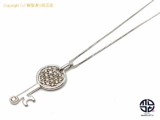 K18WG 18金ホワイトゴールド ダイヤモンド 0.25ct ネックレス NC 45cm 鍵モチーフ 【 TM2011034 】の基本紹介画像