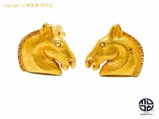 エルメス HERMES エルメス GP 金メッキ ホース 馬 カフス カフリンクス 【 TM2011055 】の基本紹介画像