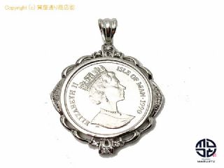 PT1000 純プラチナ PT900 エリザベス2世 1/5オンス 1990 金貨 コイン ペンダント チャーム 【 TM2011116 】の基本紹介画像