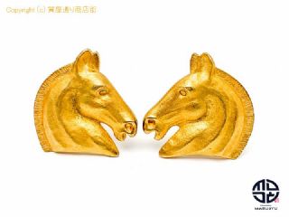 エルメス HERMES エルメス GP 金メッキ ホース 馬 イヤリング 【 TM2011129 】の基本紹介画像