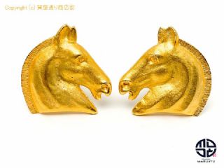 エルメス HERMES エルメス GP 金メッキ ホース 馬 イヤリング 【 TM2011130 】の基本紹介画像