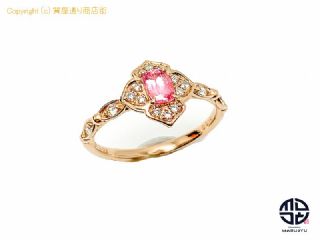 K18 18金ピンクゴールド ロードクロサイト ダイヤモンド リング 指輪 9号 【 TM2012093 】の基本紹介画像