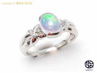 クレサンベール CV 京セラ K18WG 18金ホワイトゴールド 合成オパール リング 指輪 17号 【 TM2101032 】の基本紹介画像